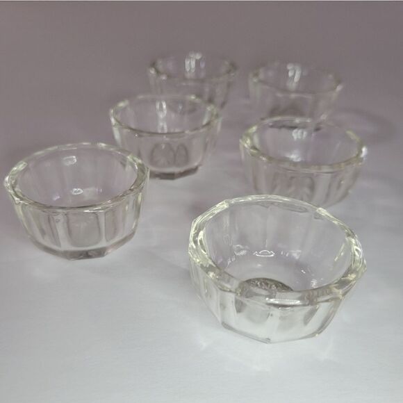 Open Salt Cellar Dip Vintage Antique Crystal Glass Lot of 6 Deep Cut - Picture 4 of 6